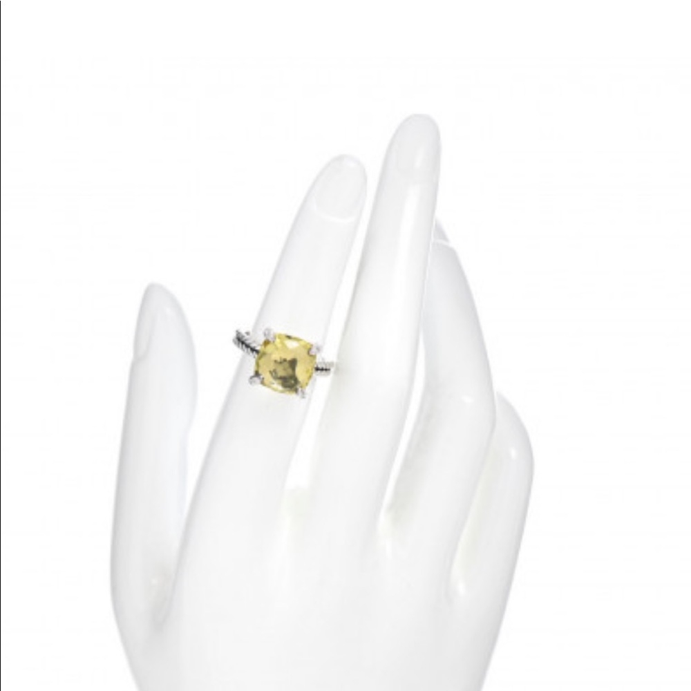 David Yurman Chatelaine® Ring with Lemon Citrine and Pavé Diamonds - Picture 7 of 14
